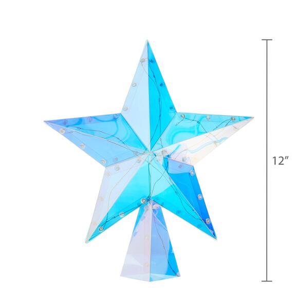 Light Up LED Iridescent 3D Twinkling Star Christmas Tree Topper 12" Multi Lit - Picture 14 of 15